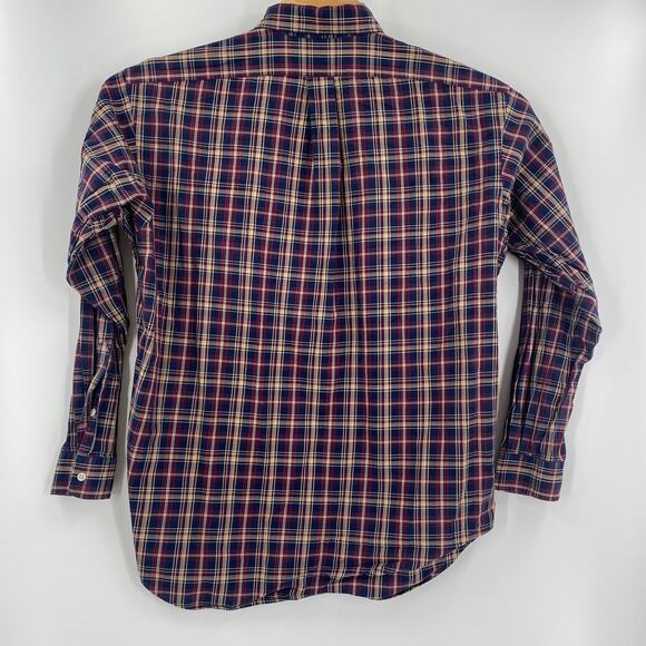 Ralph Lauren Large Blue Red Beige Check Plaid Long Sleeve Button Down Shirt - Picture 4 of 4